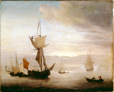 Eine ruhige See von studio of Peter Monamy